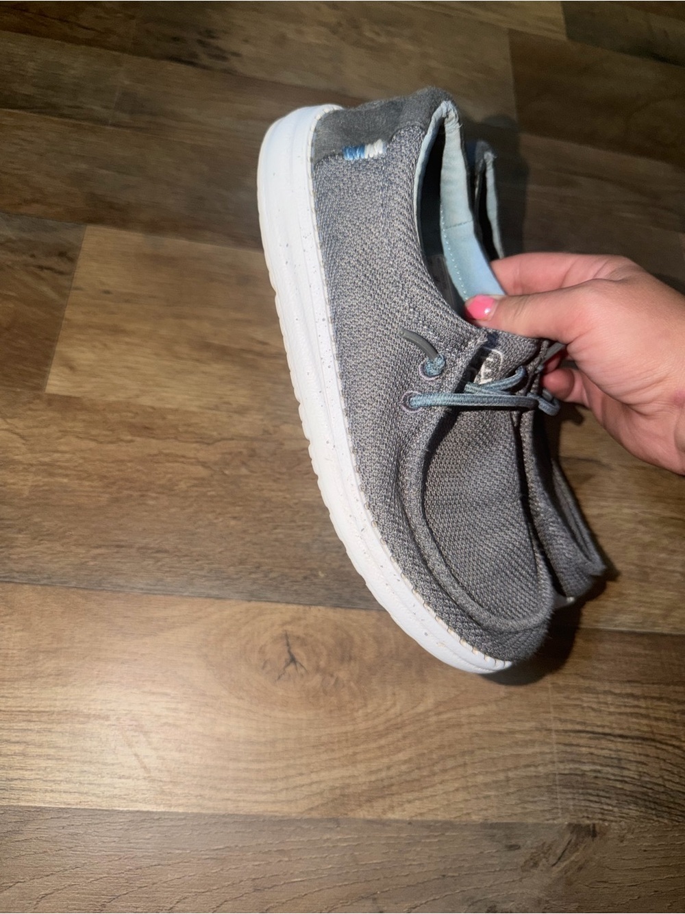 Hey Dude Gray with White Sole - Youth Size 4